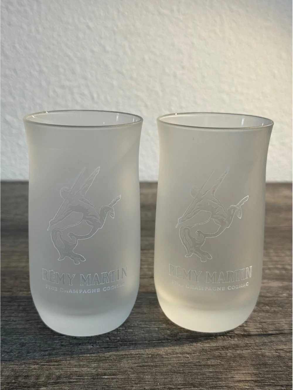 Remy Martin Fine Champagne Cognac Frosted Glasses Set of 4 7 oz Vintage